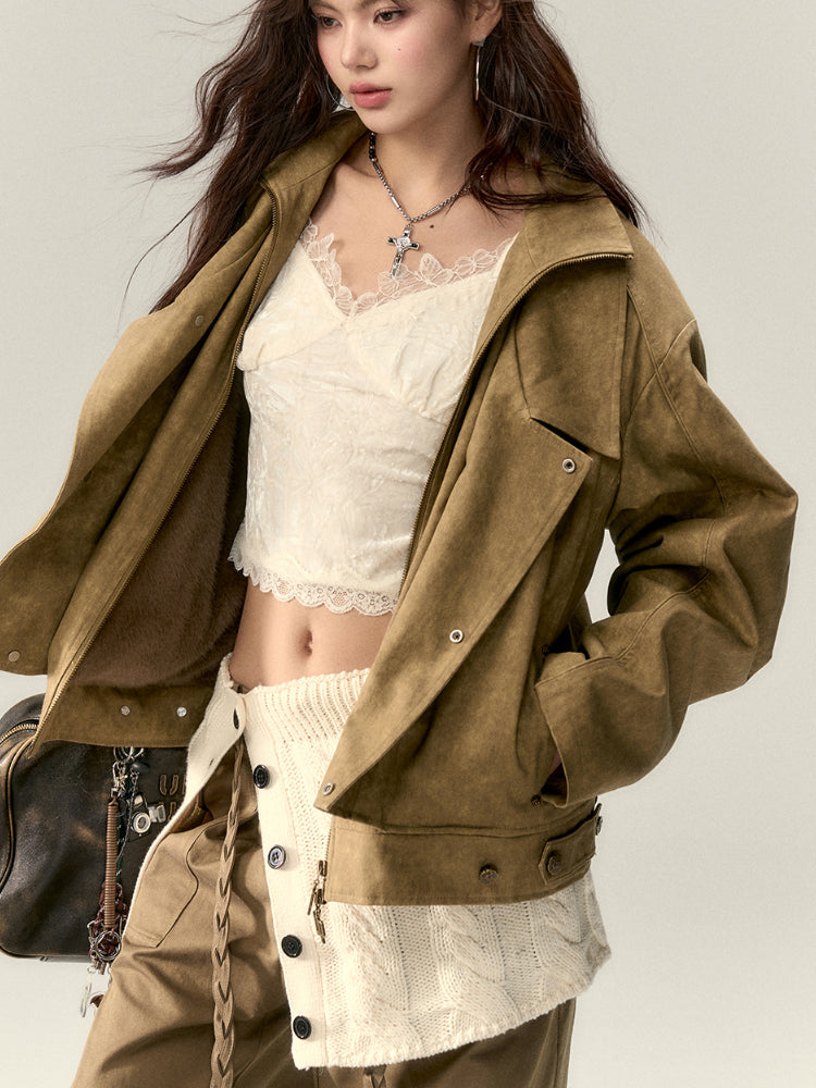 Faux Rabbit Fur Jacket - CHINASQUAD