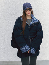 Color-block Plaid Spliced Cotton Jacket - CHINASQUAD