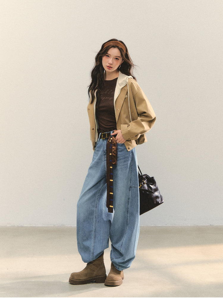 Two-piece Spliced Color-block Hooded Jacket - CHINASQUAD