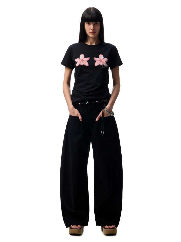 Printed Loose Austrian Rhinestone T-shirt - CHINASQUAD