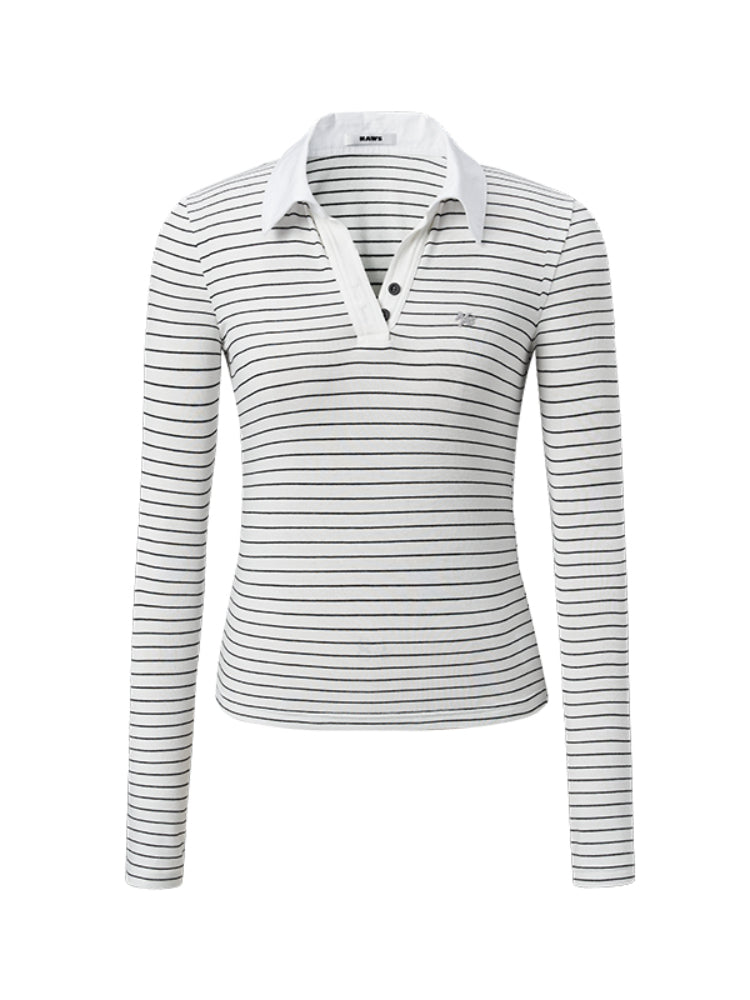 Vintage Slim Fit Black & White Striped T-shirt - CHINASQUAD