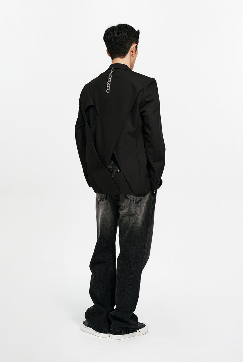 Hollow Out Single-Breasted Suit Jacket - CHINASQUAD