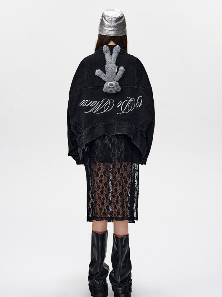 Convertible Denim Jacket with Puff Sleeves - CHINASQUAD