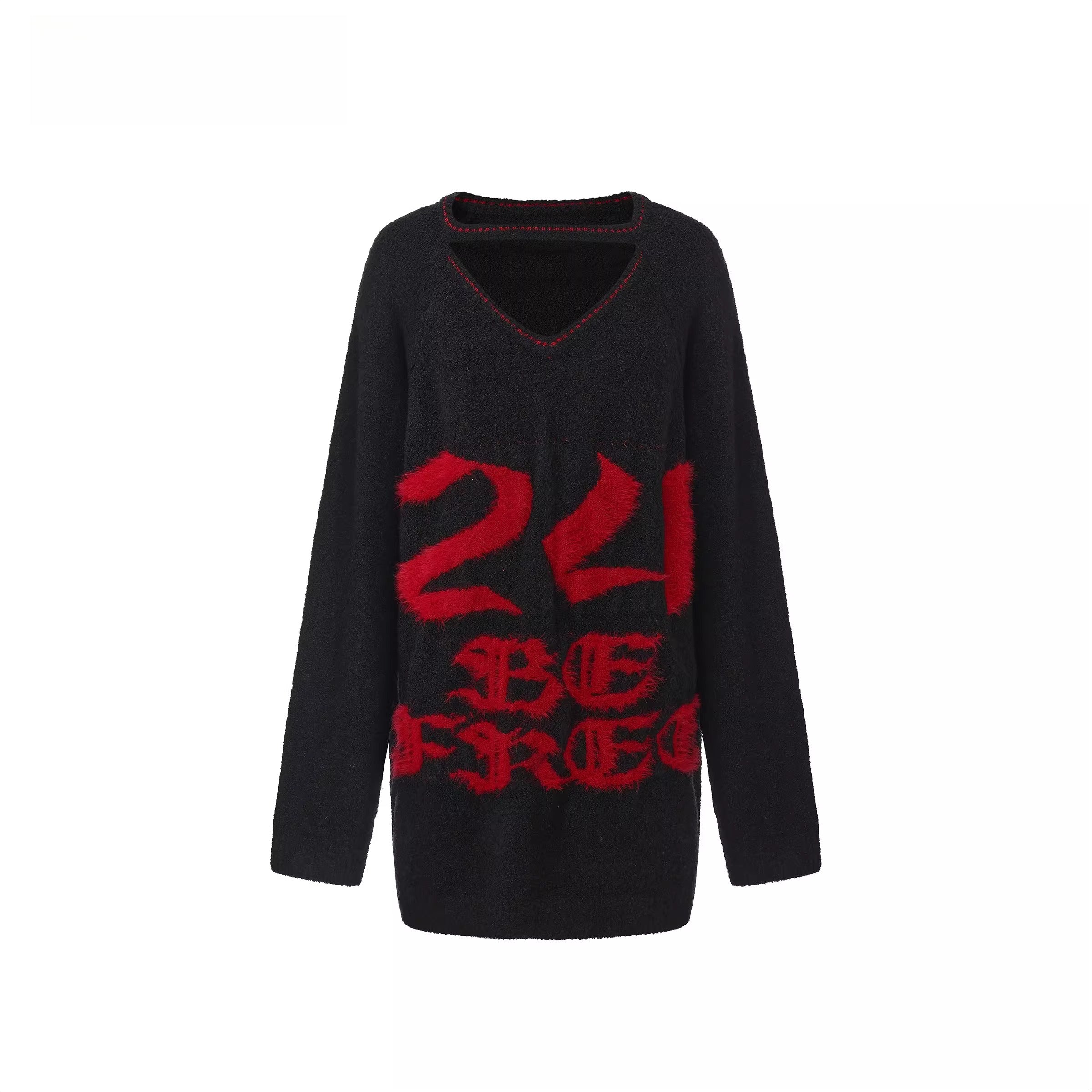 Graphic Oversized Knit Sweater