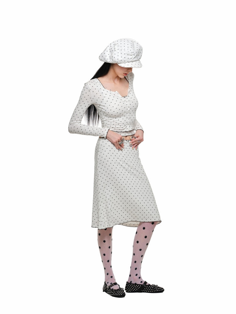 Cat Paw Trim Cardigan & Skirt Set - CHINASQUAD