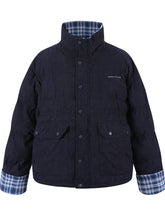 Color-block Plaid Spliced Cotton Jacket - CHINASQUAD