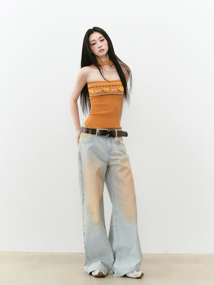 Floral Lace Off-Shoulder Bustier Vest - CHINASQUAD