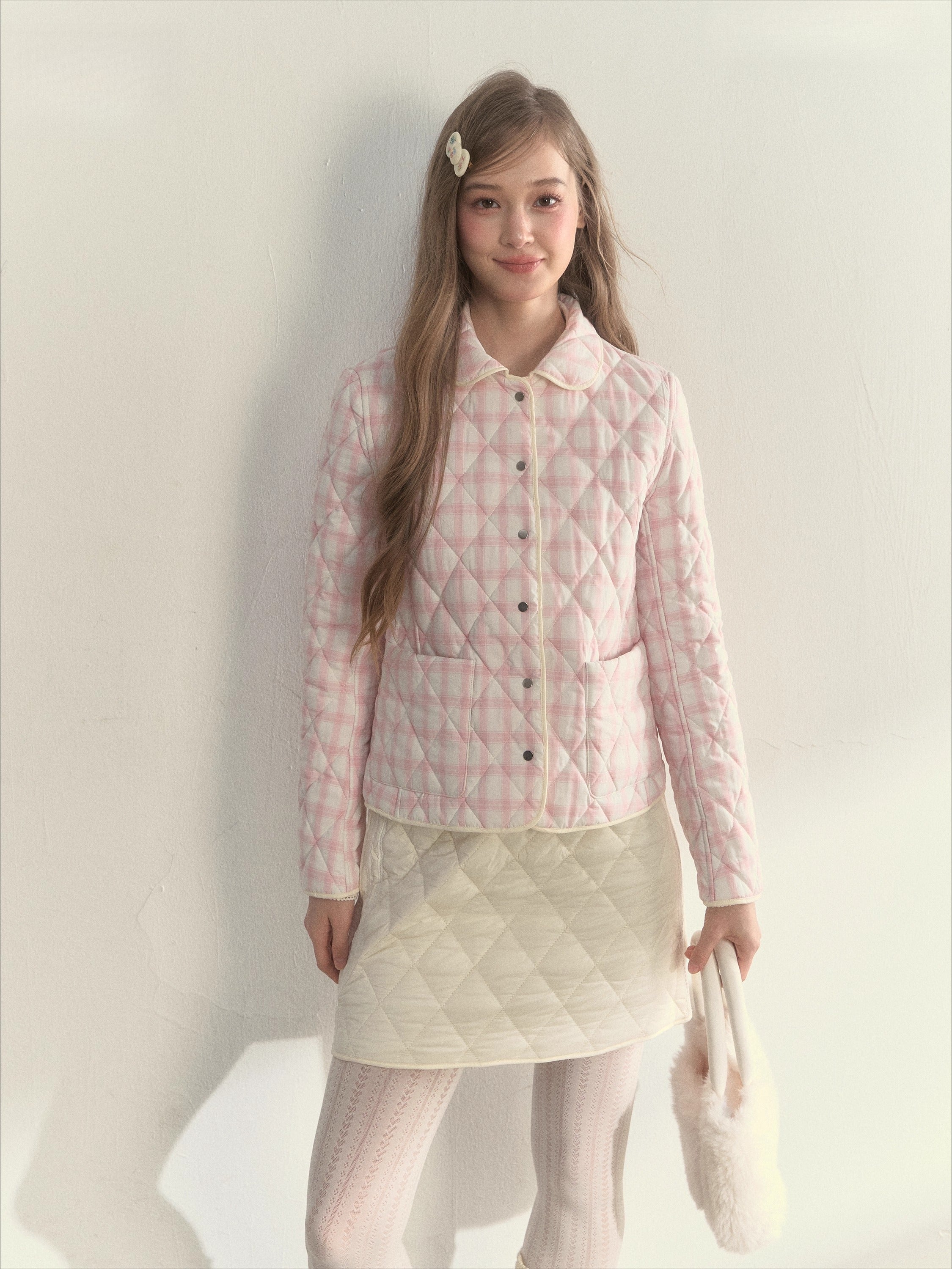 Reversible Quilted Doll Collar Jacket & Skirt Set