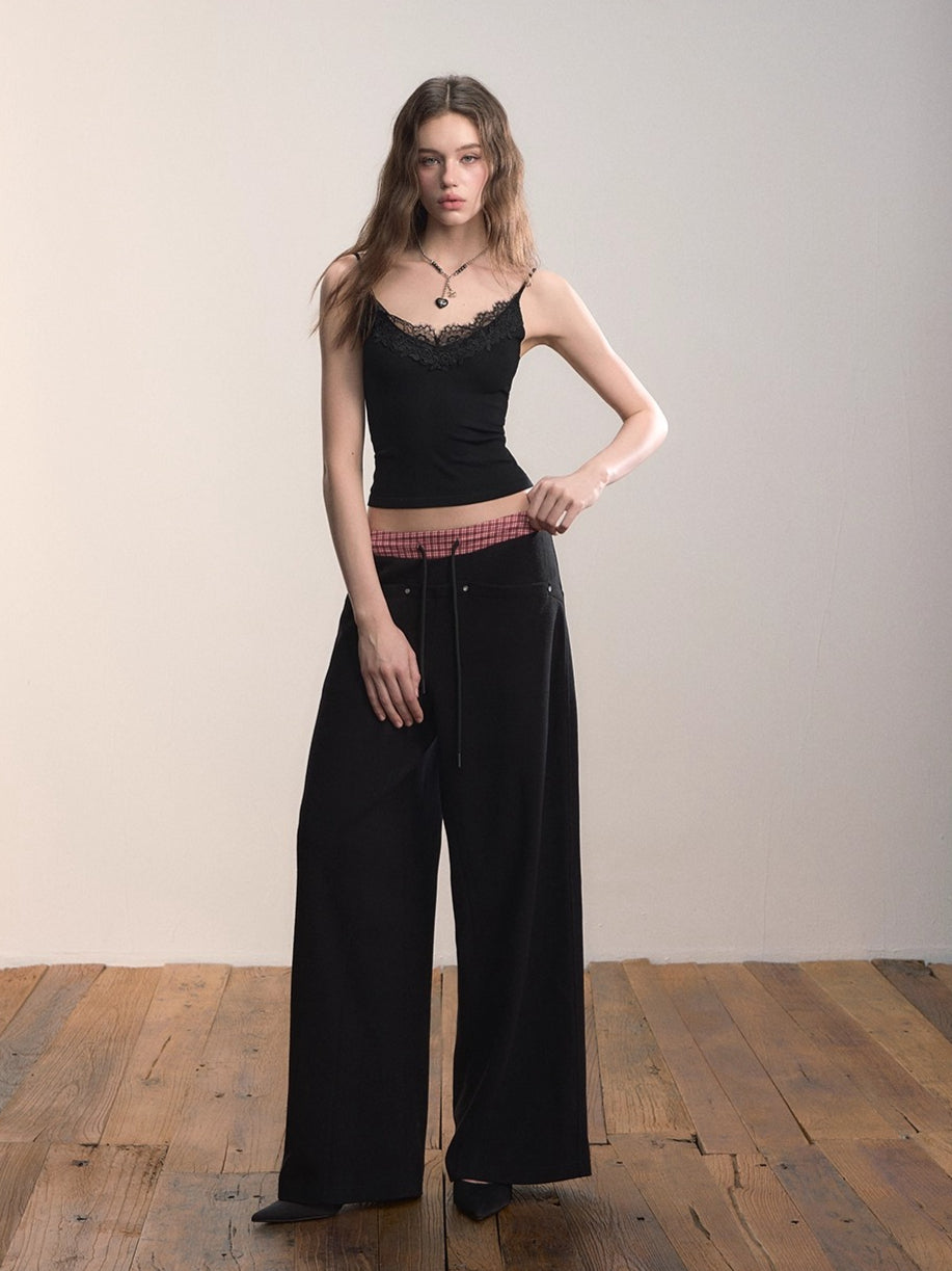 Lace-Trimmed Fitted Camisole - CHINASQUAD