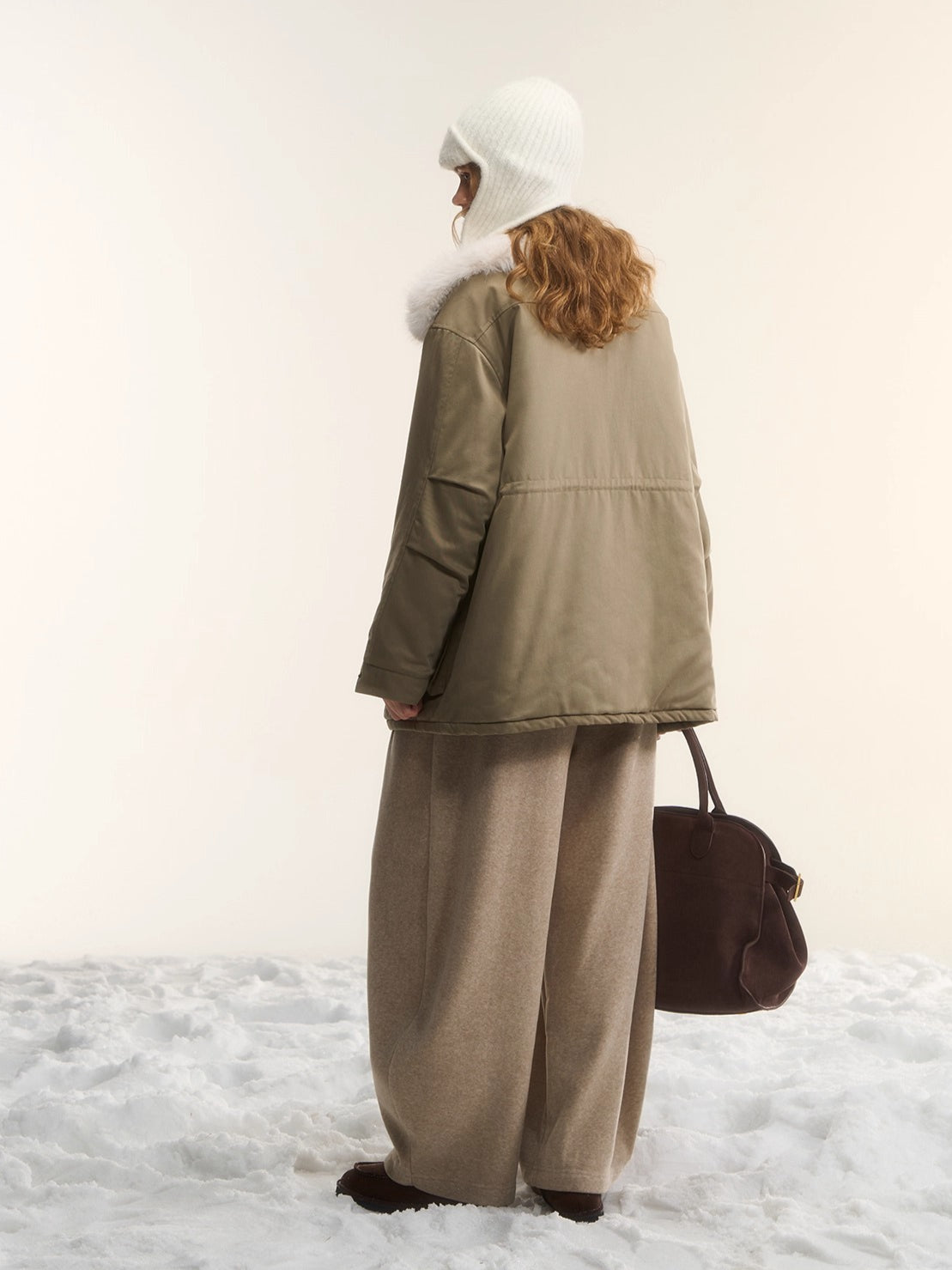 Fur-Trim Padded Utility Parka Jacket