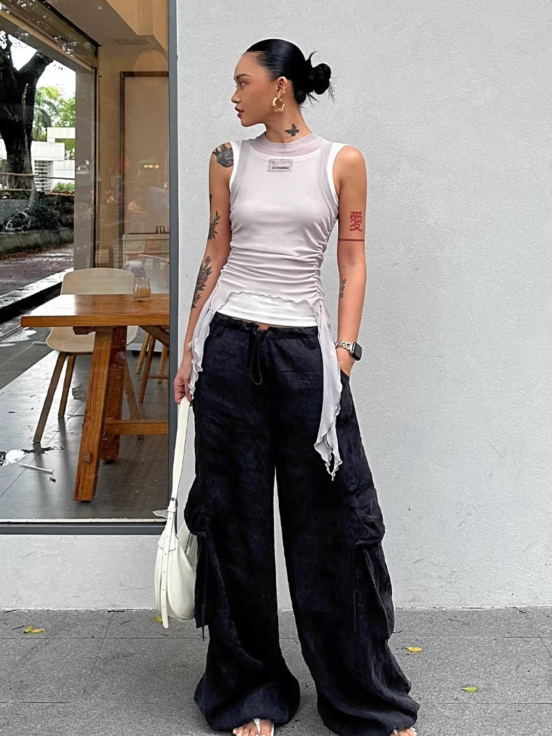 Relaxed TENCEL™ Wide-Leg Utility Pants