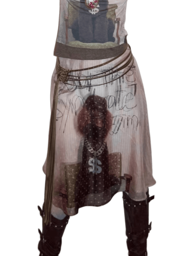 Layered Sheer Chiffon A-Line Midi Skirt