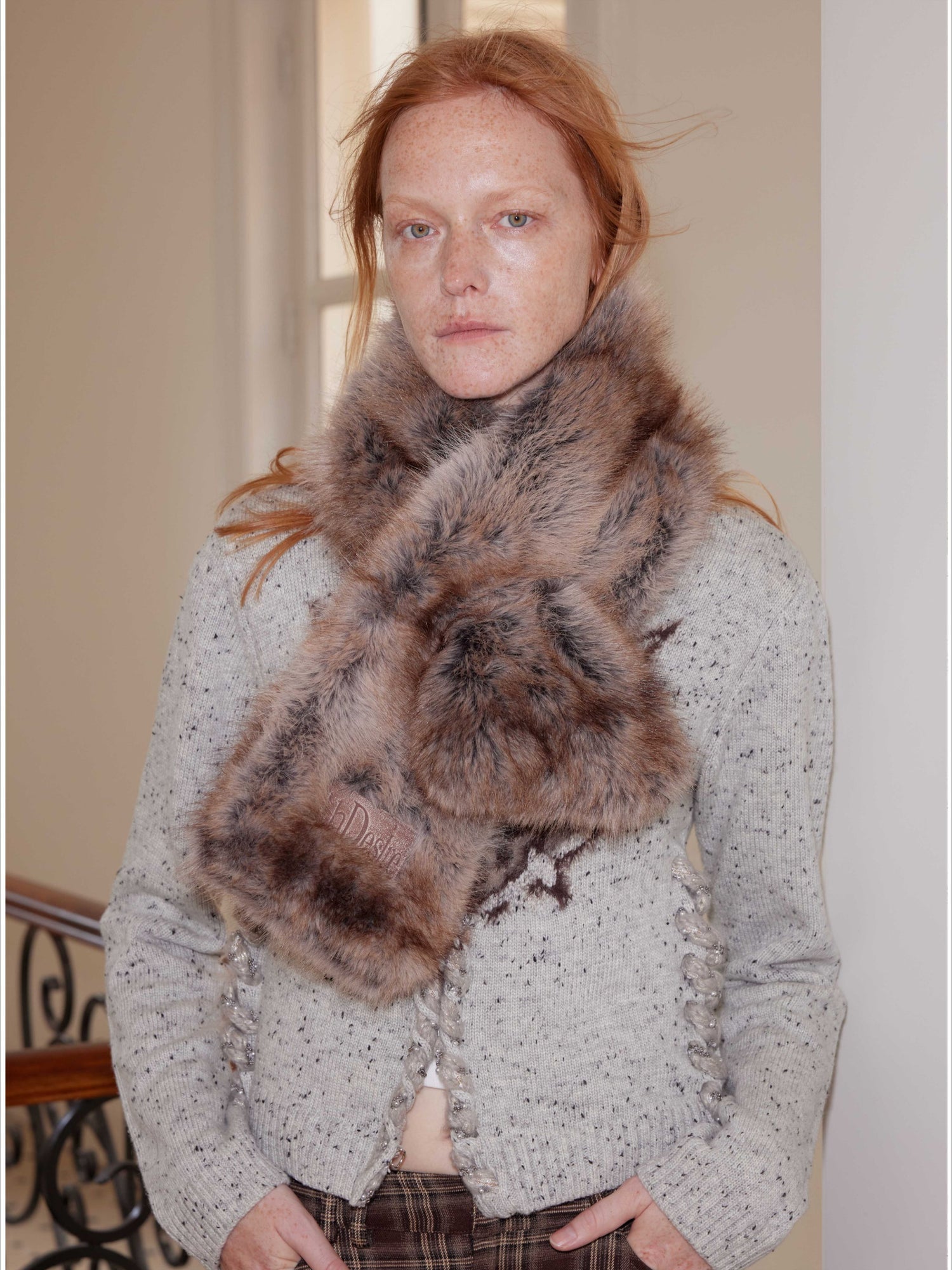 Double-tone Fur & Leather Winter Scarf - CHINASQUAD