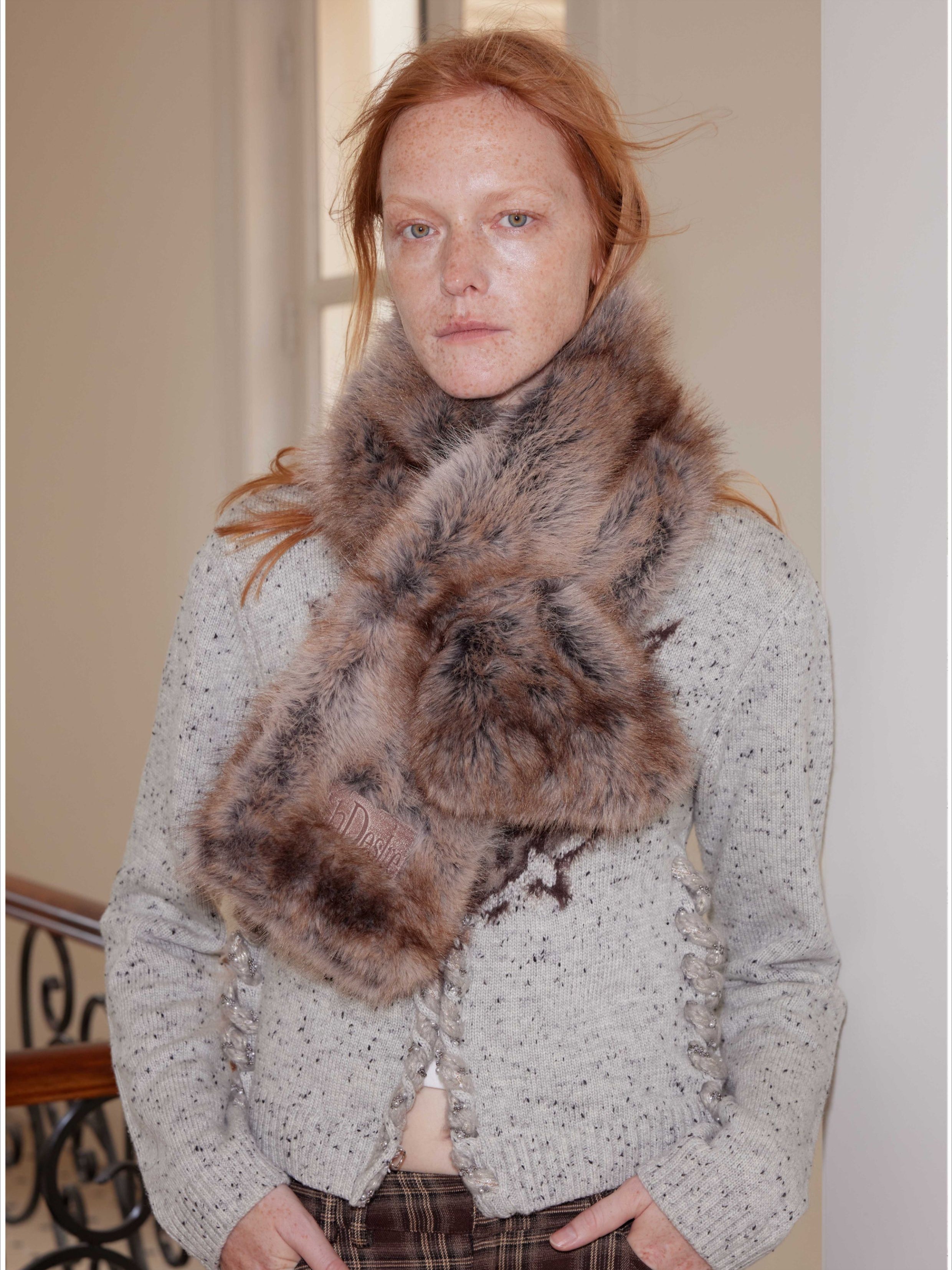 Double-tone Fur & Leather Winter Scarf - CHINASQUAD