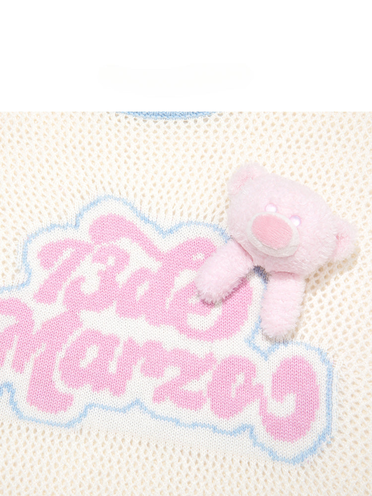 Hollow Color-Blocked Logo Round Neck T-shirt - CHINASQUAD