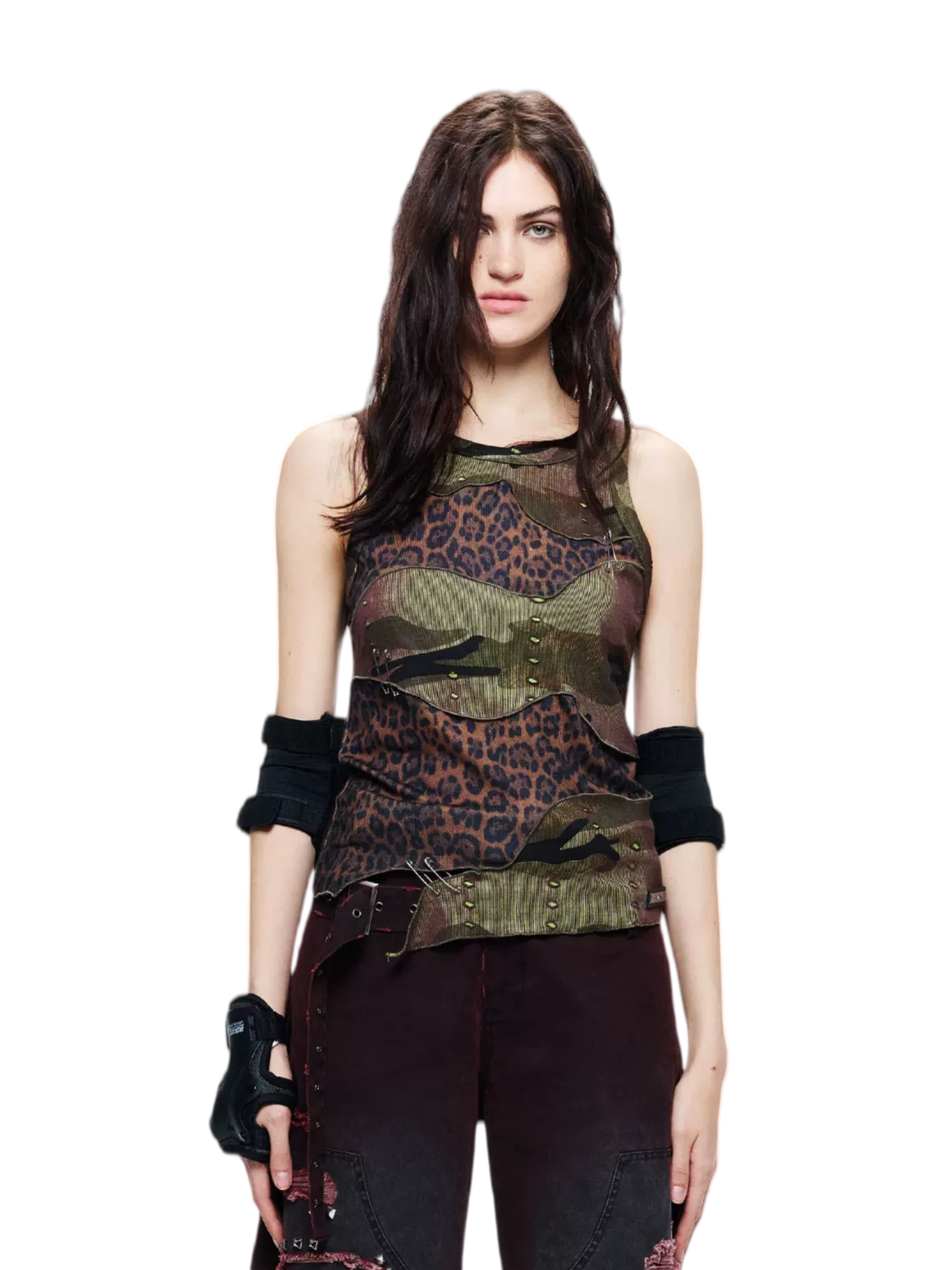 Lightweight Patchwork Leopard Camouflage Tank Top