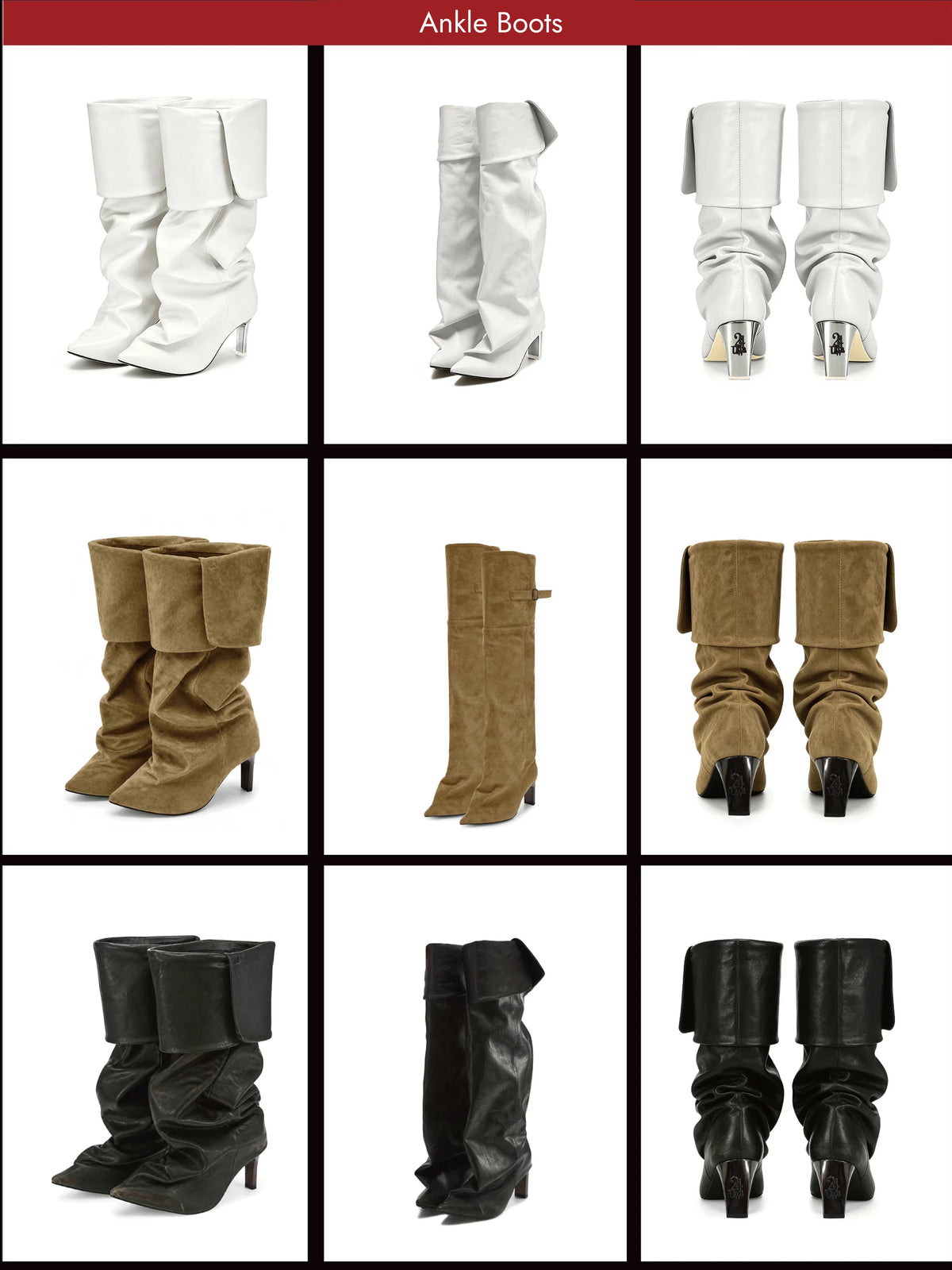 Slouch-Stiefel mit spitzer Zehenpartie