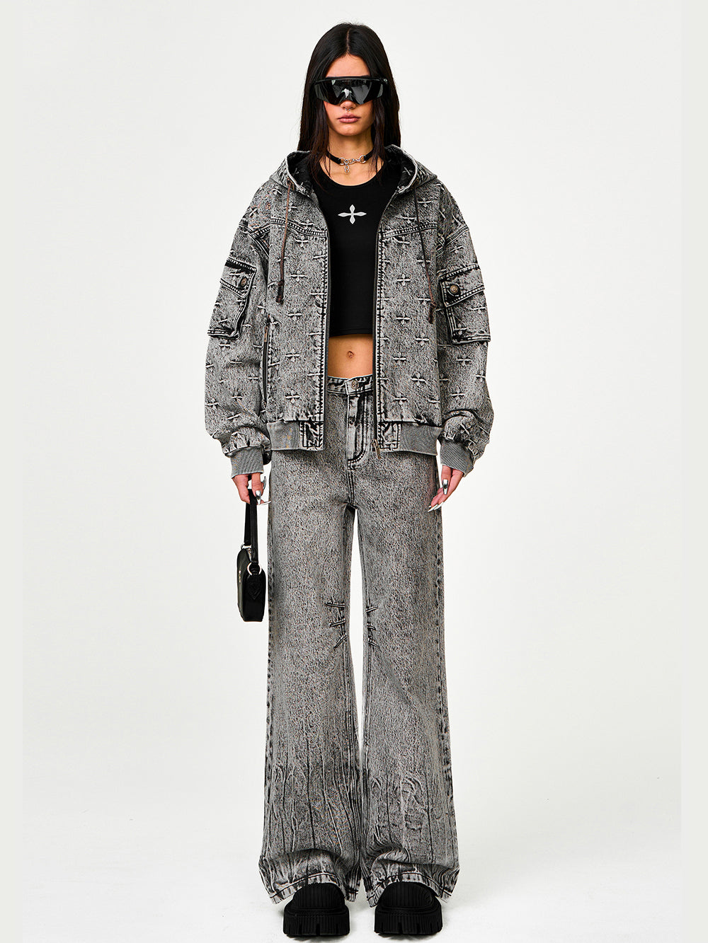 Garden Oversized Denim Hoodie - CHINASQUAD