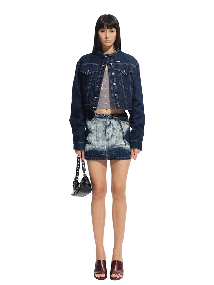 "Feria Series" Volcano Washed Denim Mini Skirt - CHINASQUAD