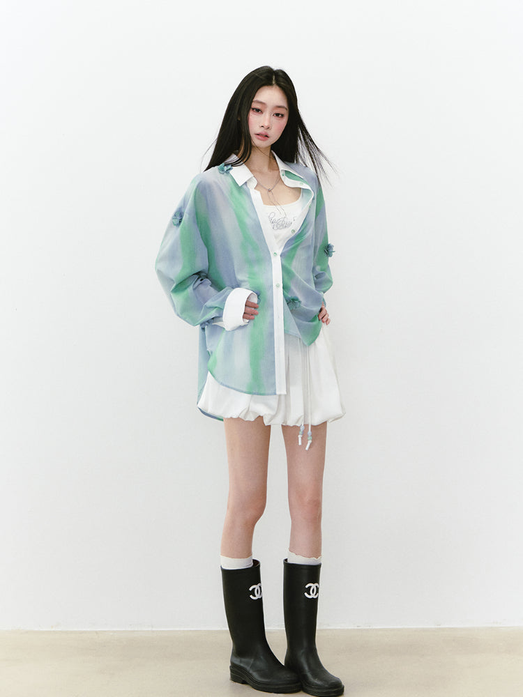 Floral Thin Flowing Sunshade Shirt - CHINASQUAD