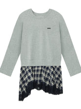 Plaid Lace Patchwork Knit Dress - CHINASQUAD