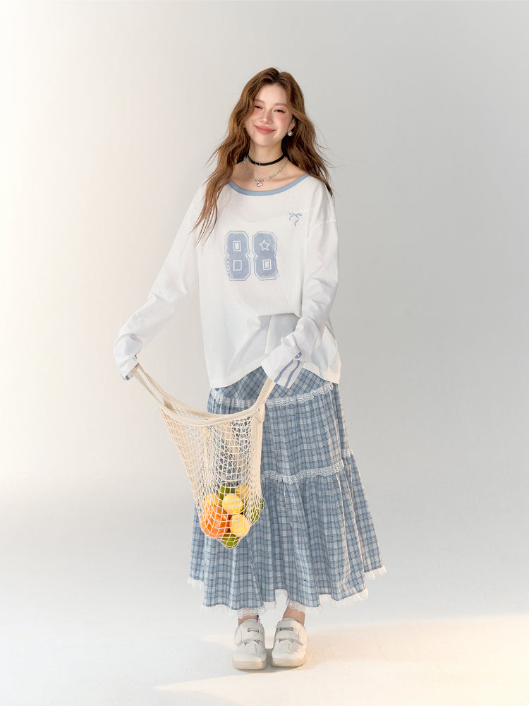 Casual Round Neck Off-Shoulder T-Shirt - CHINASQUAD