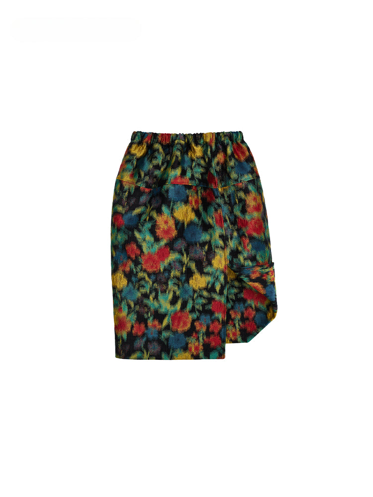 Elegant Vintage Split Hem Midi Skirt - CHINASQUAD