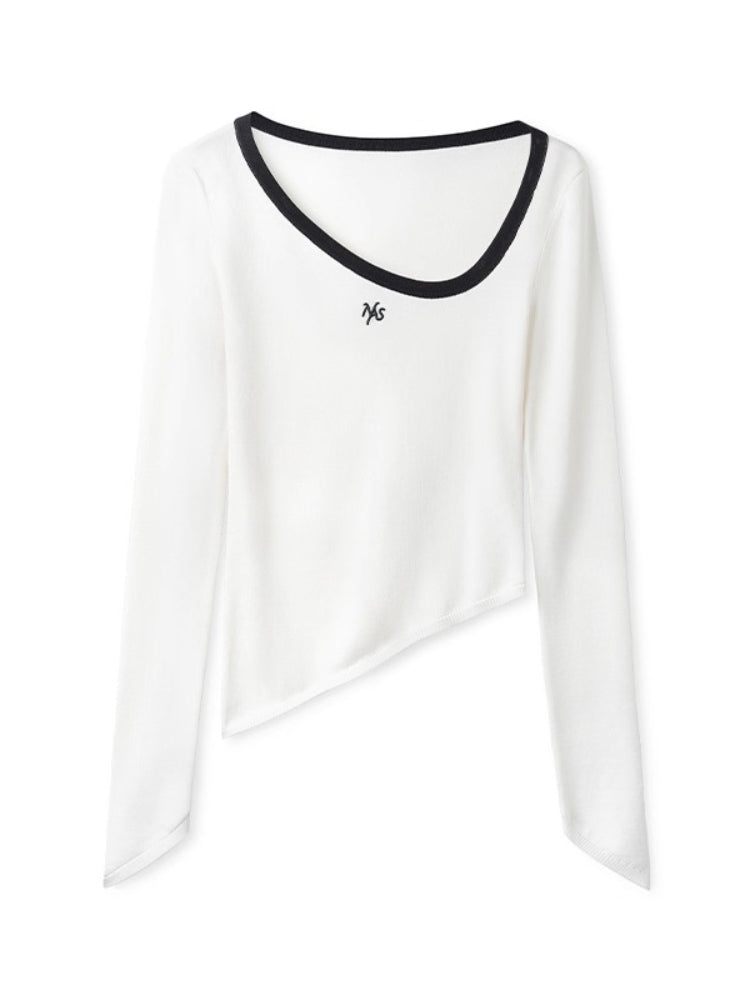 Irregular Crewneck Knitted T-Shirt - CHINASQUAD