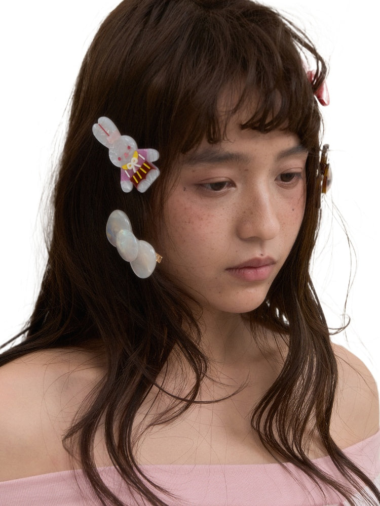 Acrylic Spring Rabbit/Bow Hairpin - CHINASQUAD