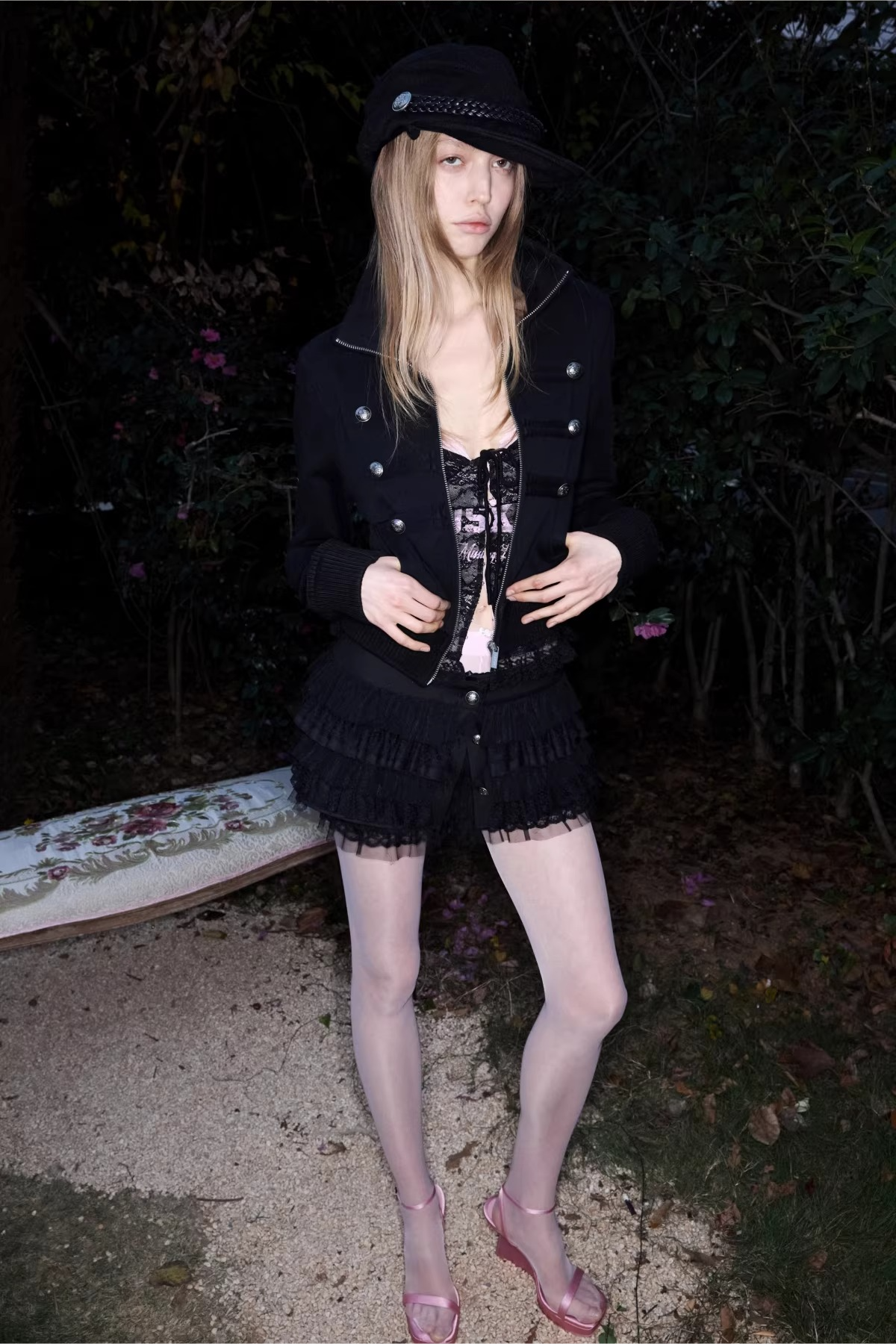 Double-Breasted Stand Collar Jacket