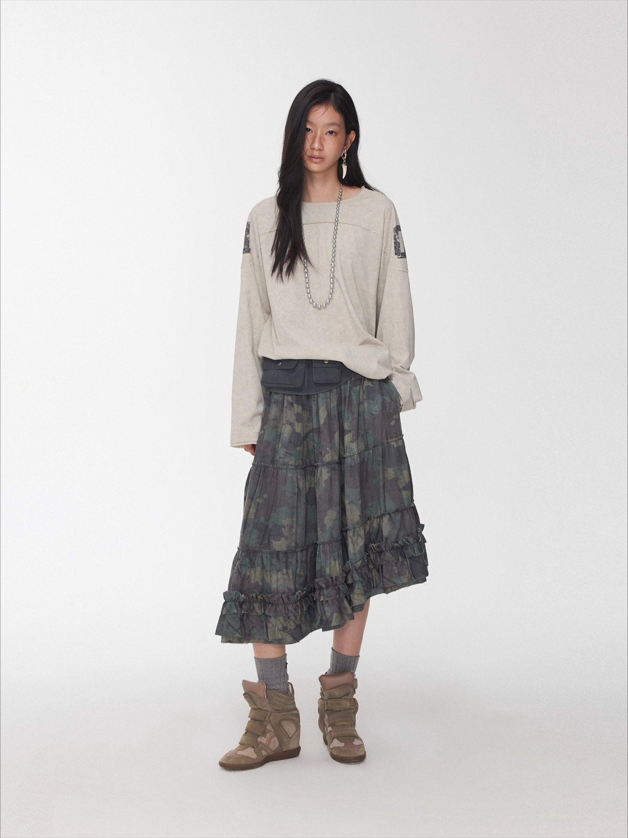 Crystal-Studded Long-Sleeve Tee