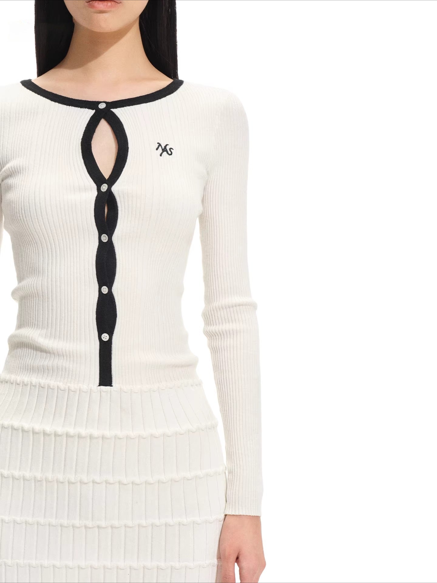 Tuileries Garden Ribbed Knit Midi Dress