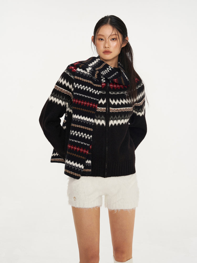 Blue & Black Fair Isle Scarf - CHINASQUAD