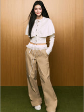 Lace Waist Wide-Leg Straight Pants - CHINASQUAD