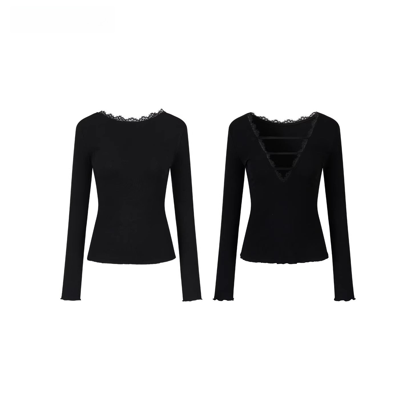 Reversible Lace-Panel Lyocell Blouse