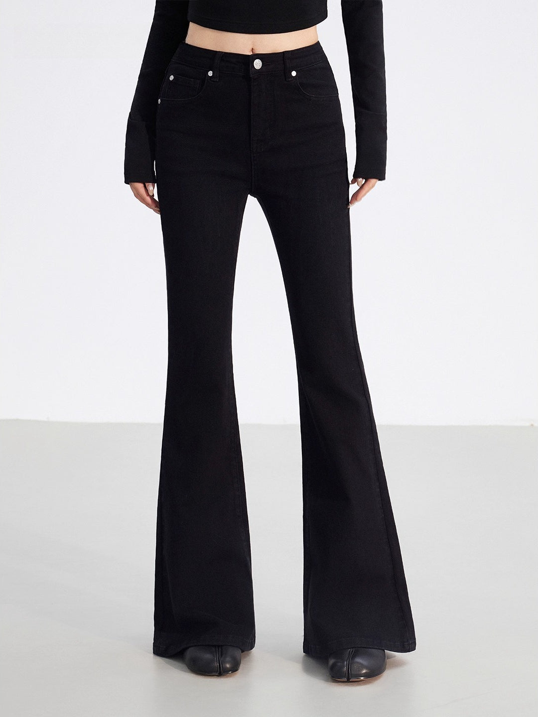 Embroidered Flared Denim Pants