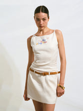 Fake Two-Piece Beaded Embroidery Cami Dress - CHINASQUAD