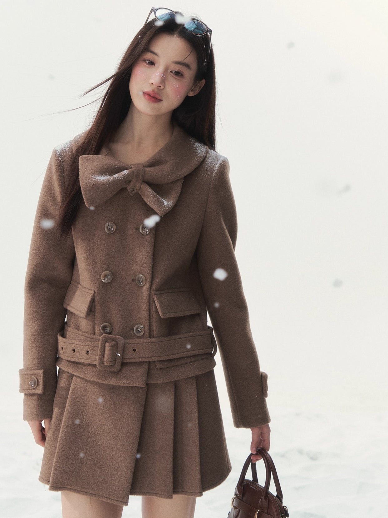 Vintage Double-Breasted Chestnut-Warm Jacket