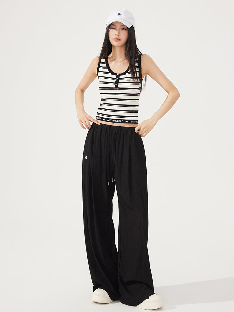 U-neck Striped Knitted Vest - CHINASQUAD