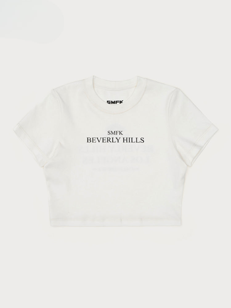 Straight - Shoulder Cropped Movie - Subtitle Short - Sleeve Tee - CHINASQUAD