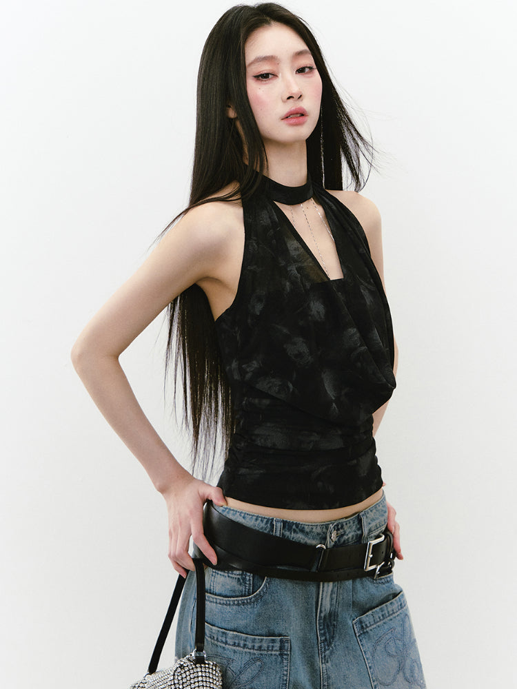 Chain Choker Neckline Waist Cinching Vest - CHINASQUAD