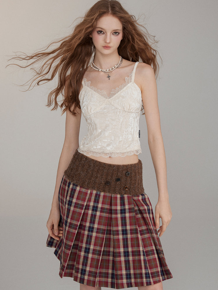 Lace-Trimmed Slim-Fit Versatile Tank Top - CHINASQUAD