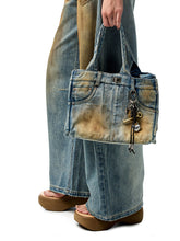 Distressed Printed Denim Tote Bag - CHINASQUAD