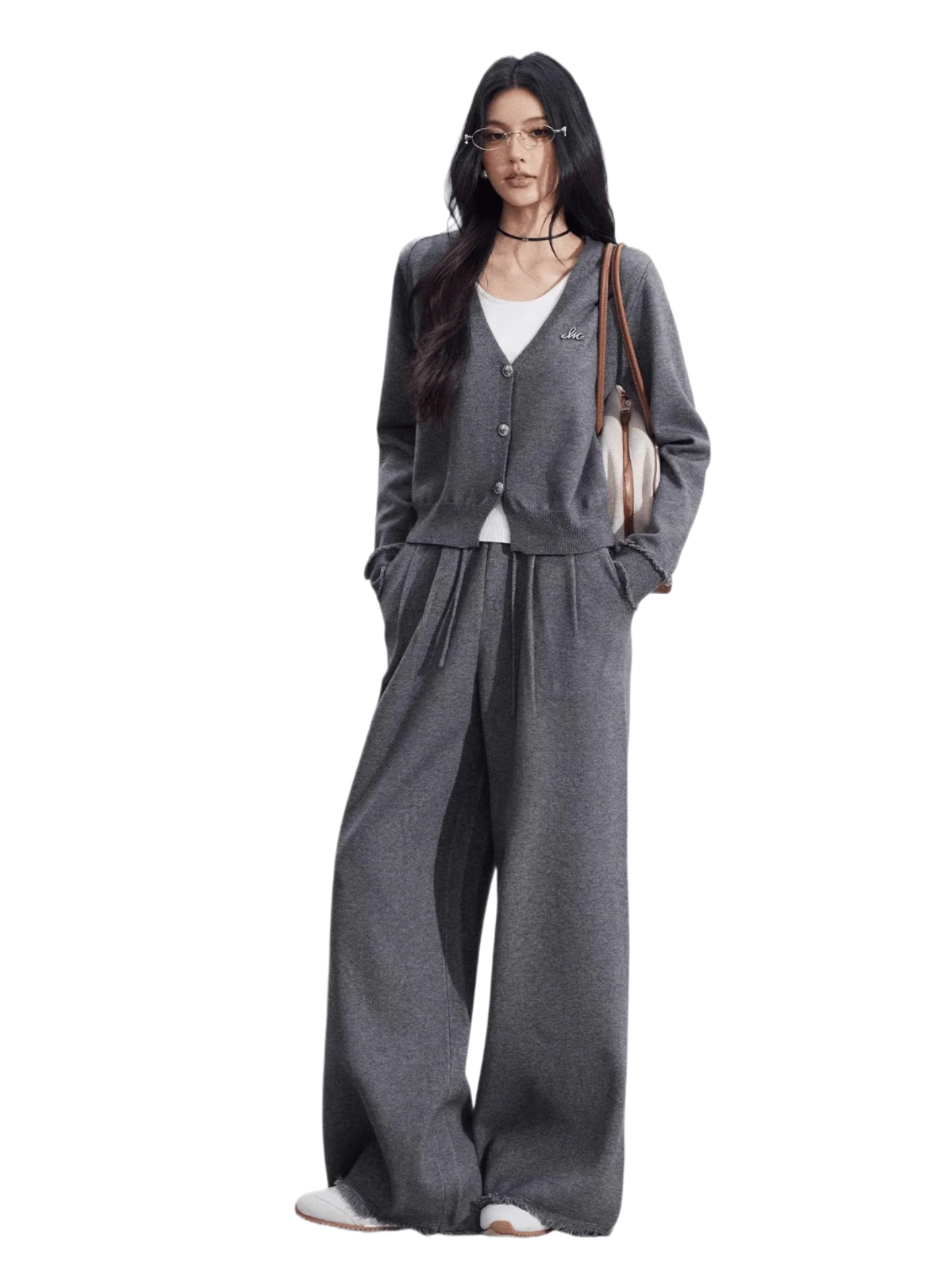 Mock-Layer Crop & Wide-Leg Knit Set