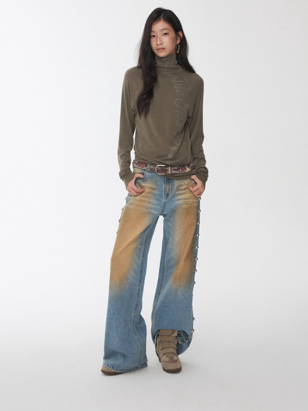 Riveted Vintage Washed Straight-Leg Jeans - CHINASQUAD