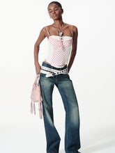 Distressed Washed Contrast Low-Waist Jeans - CHINASQUAD