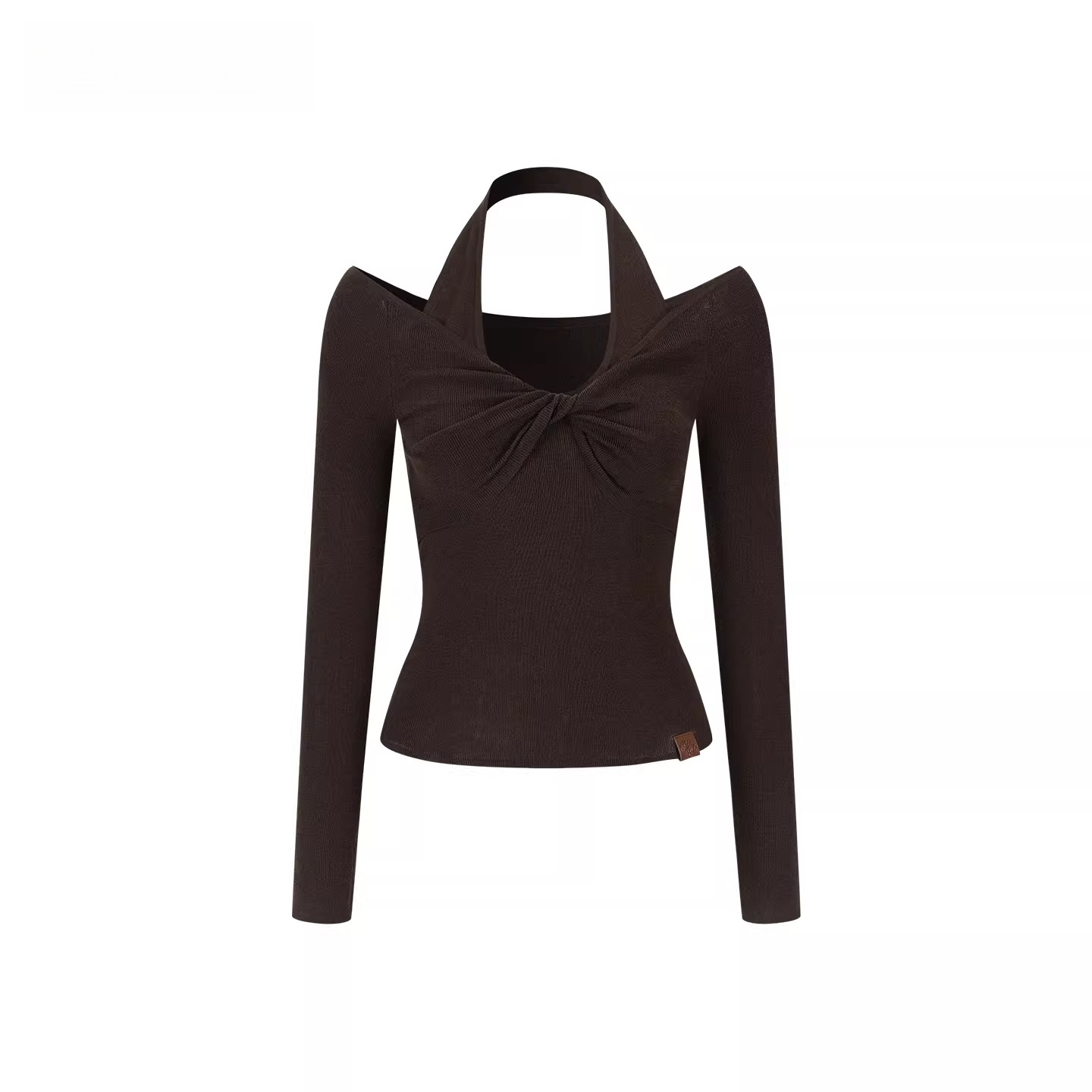 Off-Shoulder Halter Knit Top