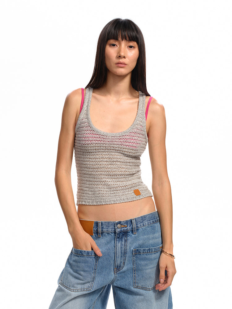 Knitted Hollow - Out Sling Vest - CHINASQUAD