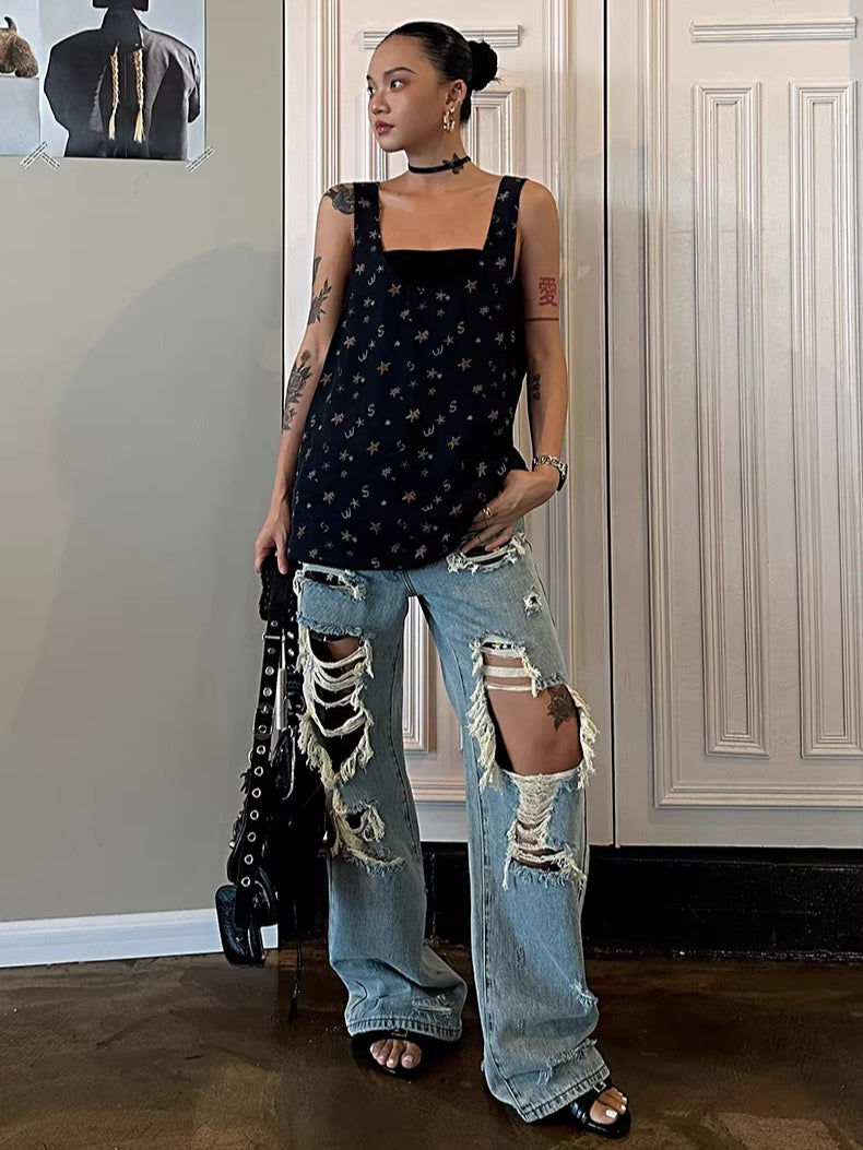 Relaxed Sleeveless Mid-Length Tank Top