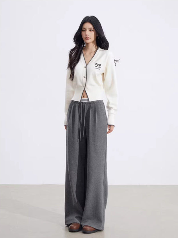 Layered-Effect Panelled Wide-Leg Pants
